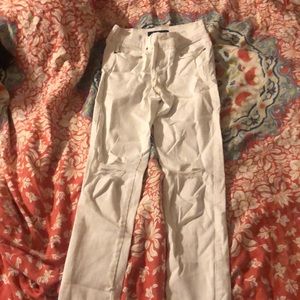 high waisted white jeggings